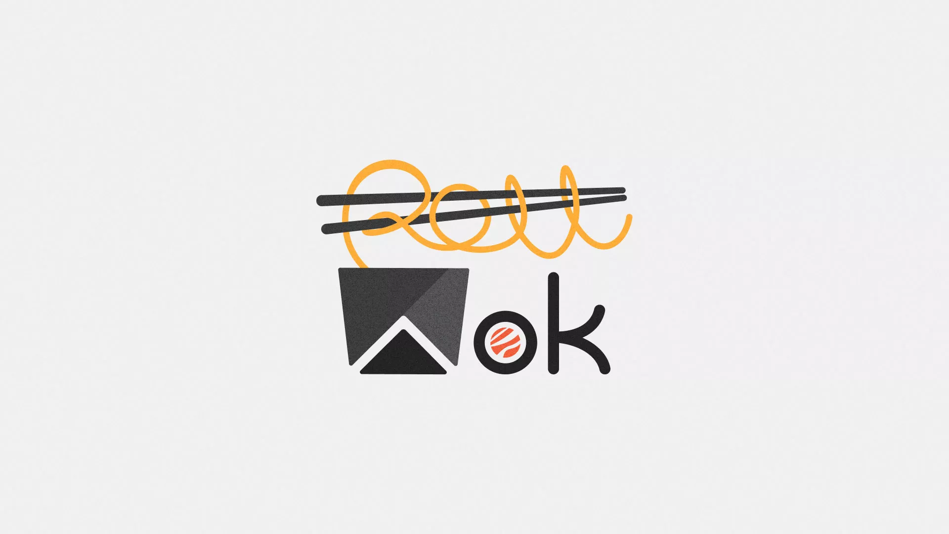 Разработка логотипа суши-бара «Roll Wok Club» в Новом Осколе